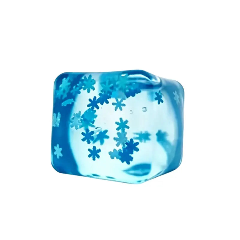 Summer Refreshing Water Cube Squeezable Stress Relief Toy Washable TPR Transparent Stress Relief Squeezable Soft Squishy Block