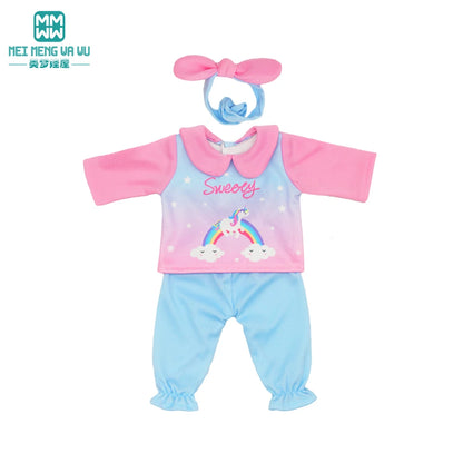 Fits 17-18inch American Doll and New Born Doll Clothes Fashion Dresses, Hooded Jumpsuit, Cardigan Strap Skirts Toys Gifts