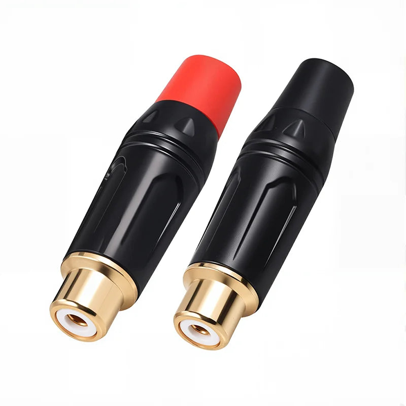 2/4/8PCS RCA Plug Connectors Adapter Coaxial Cable Audio Jack Gold Plug Male No Solder Speaker Connector