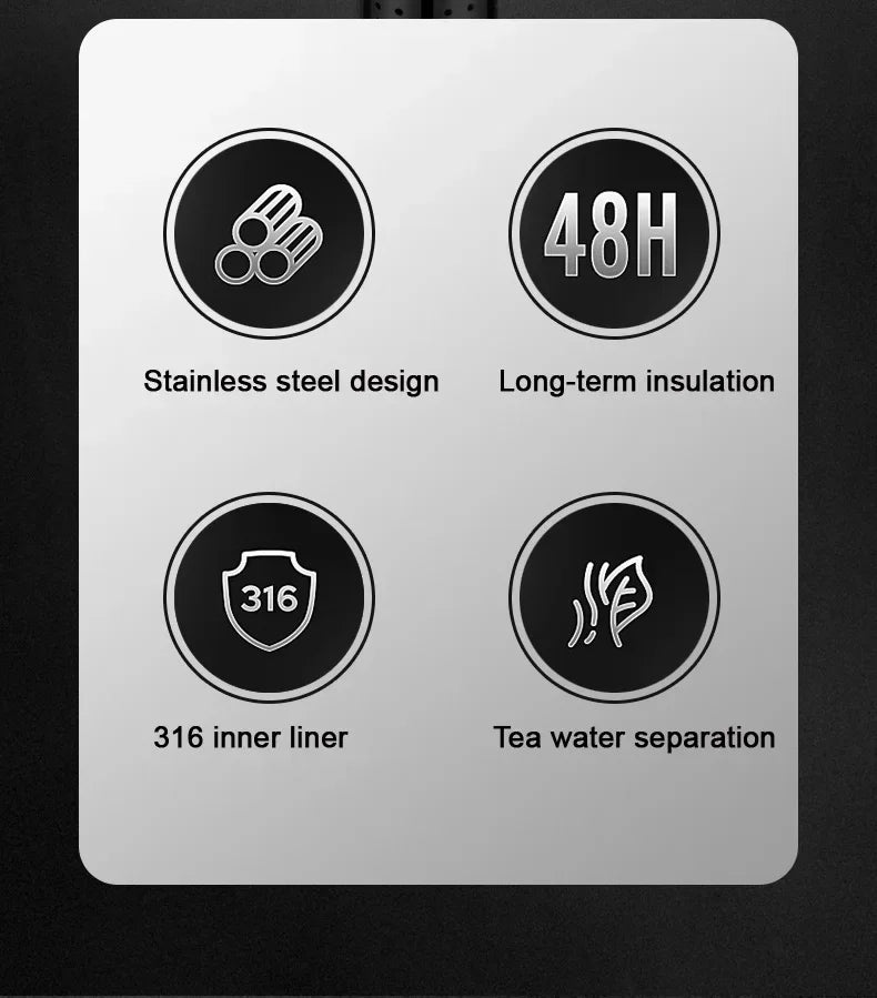 Large Capacity Cold & Hot Thermos Tumbler, Stainless Steel Insulated Water Bottle, Tea Coffee Flask Pot Travel Mug