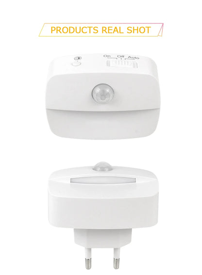 LED Night Light EU US Plug In Smart Motion Sensor Light 220V Wall Lamp For Home Aisle Hallway Stair Kitchen Bedroom Night Lamp
