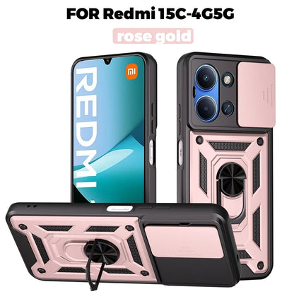 For Xiaomi Redmi 15C 4G 171mm Case Magnetic Holder Ring Armor Shockproof Cases For Redmy 15C 15 C Redmi15C Lens Protector Cover