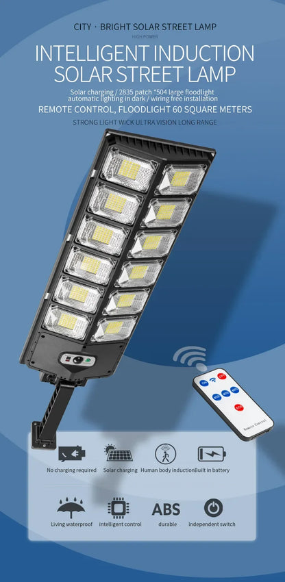 LED Super Bright Outdoor Solar Powered Lamp Waterproof Motion Sensor Human Induction Solar Garden Light Yard Garage Light