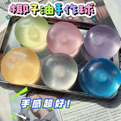 6cm Coconut Oil Stress Ball Shapeable Squeeze Ball Non-Bounce Fidget Toy ASMR Sensory Anti-Stress Festival Gift
