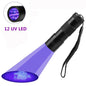 395nm UV Flashlight 9/12LED UV Gel Curing Light Ultraviolet Light Blacklight Detector for Pet Urine Scorpion Jewellry Inspection