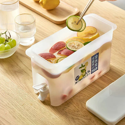 Water Kettle With Faucet Beverage Dispenser Cold Juice Lemonade Bucket Outdoor Liquid Storage Tank Fridge Organizer