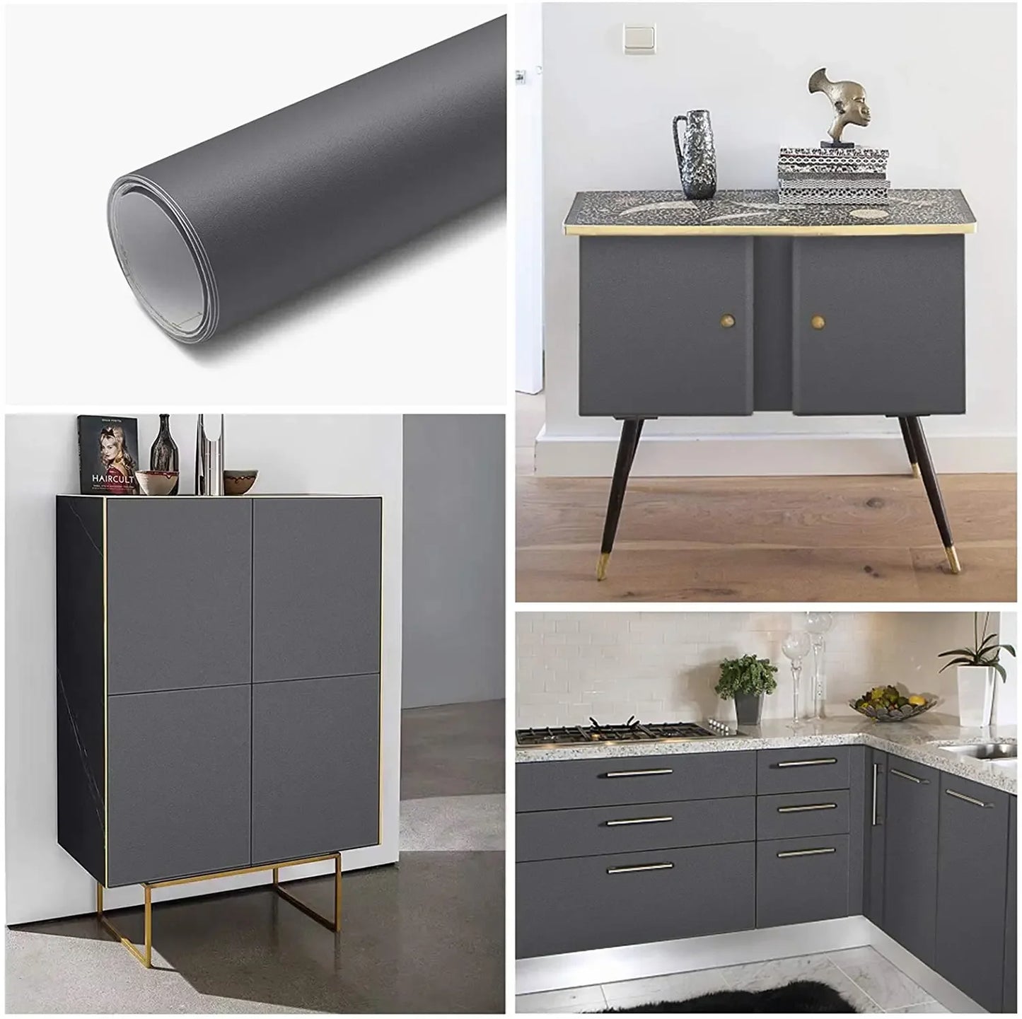40cm wide vinyl matte decorative contact paper self-adhesive waterproof removable wallpaper for furniture renovation