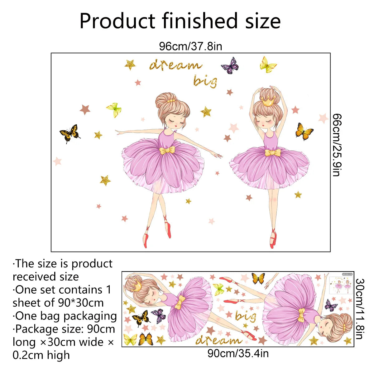 Ballet Girl Vinyl Child Wall Stickers For Baby Kids Room Decoration Adhesive Wallpaper Bedroom Accessories Room Decor Wall Art