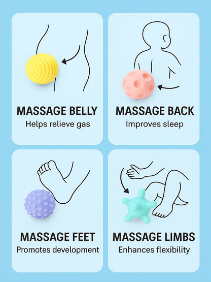 6Pcs Baby Sensory Ball, Baby Teething Toy, Montessori Early Childhood Education, Baby Water Toy Ball, Massage Ball
