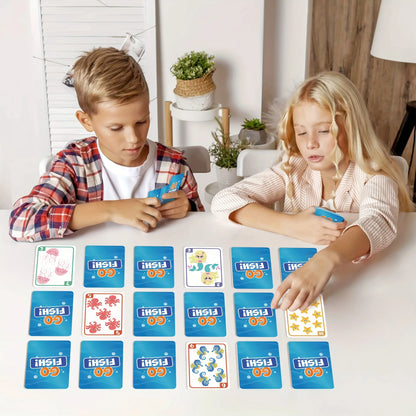 4 in 1  Kids Card Games: Go Fish, Old Maid, Memory Match, Slap Jack; Birthday Gifts for Boys and Girls Ages 4+; Educational Game