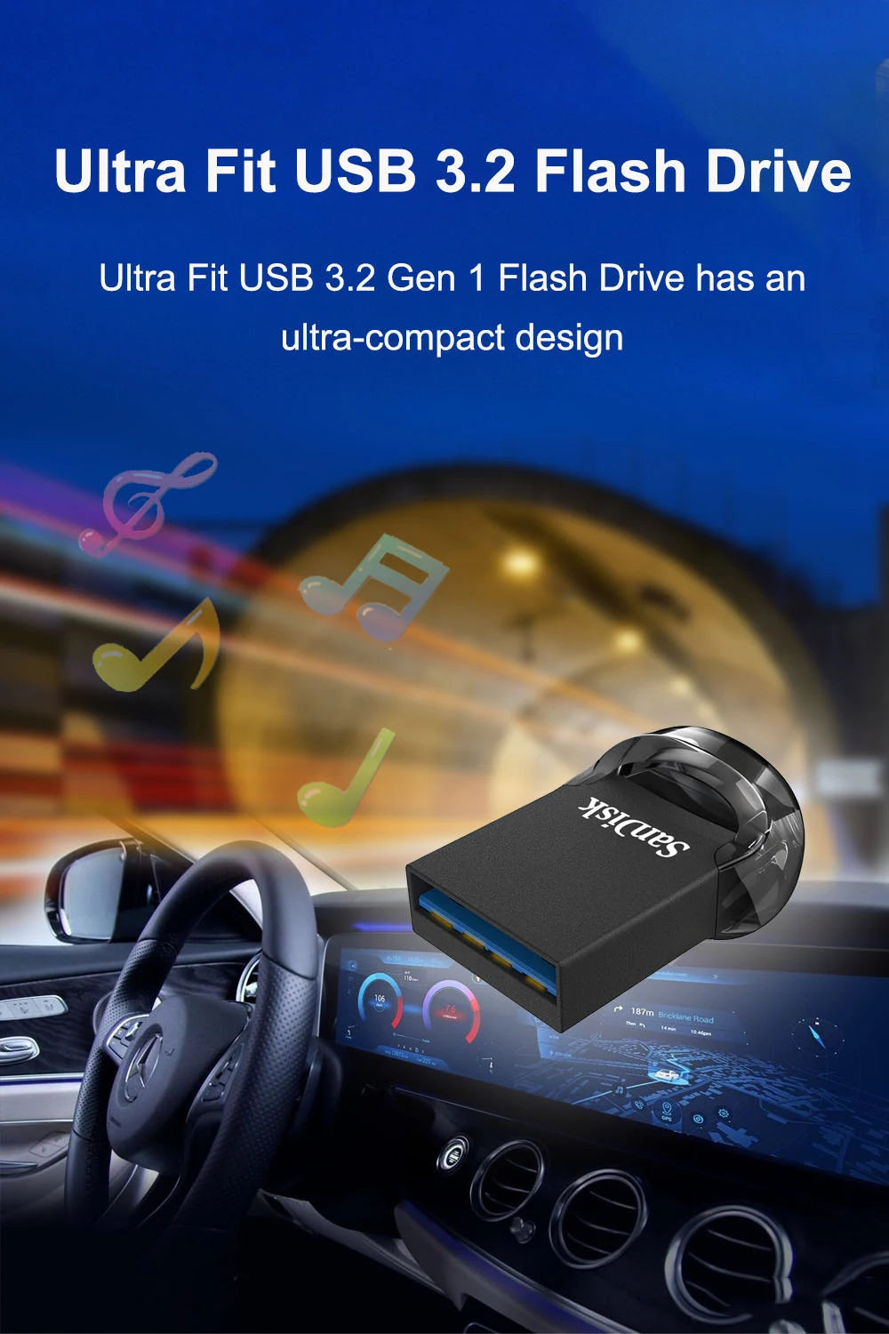 SanDisk Ultra Fit CZ430 128GB 256GB 512GB USB3.2 Flash Drive Read Speed Up To 400MB/s mini Pen Drive 64G 32G 130MB/s USB Stick