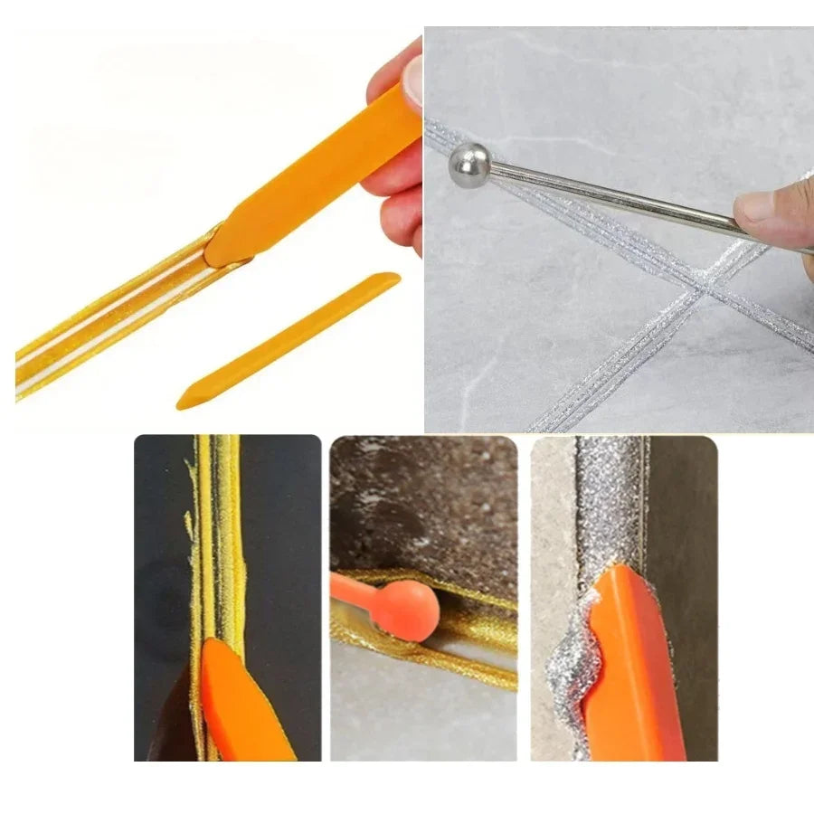 5 In 1 Silicone Scraper Sealant Smooth Remover Tool Set Caulking Finisher Smooth Grout Kit Floor Mould Removal Hand Tools /,'[\0
