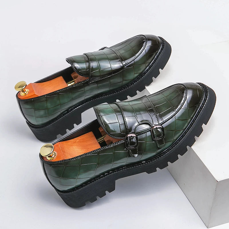 Platform Loafers Men Classic Casual Leather Shoes Men Dress Wedding Casual Business Shoes For Men Party Social Office Loafers