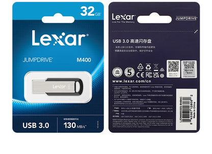 Original Lexar JumpDrive M400 USB 3.0 Flash Drive 32GB Read Max 130MB/s Memory Stick 64GB 128GB 256GB Metal USB Stick For PC
