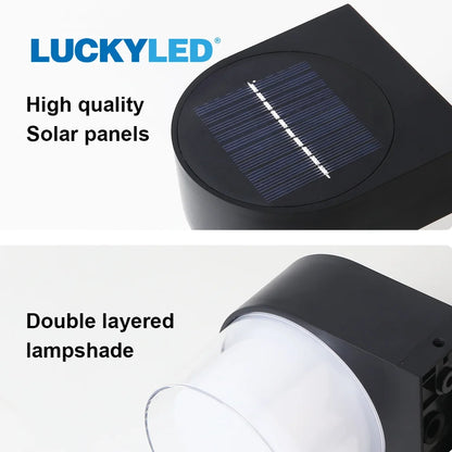 LUCKYLED Solar Outdoor Wall Light Waterproof LED Facade Wall Lamp 4W Wireless Street Porch Garden Lighting