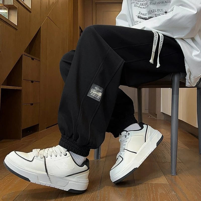 Men Summer Loose Joggers Casual Streetwear Sweatpants Elastic Cuff Trousers Trendy Versatile Sports Pants
