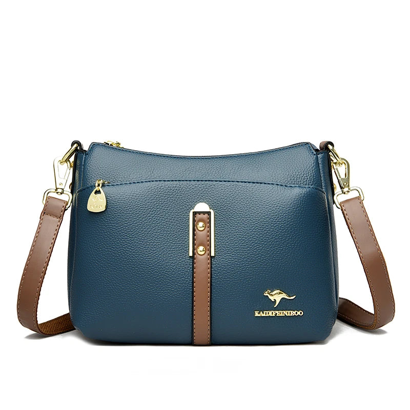 Brand Design Three Layers Fashion Shoulder Messenger Bags Luxury Soft Leather Crossbody Sac Quality Small Handbags and Purses