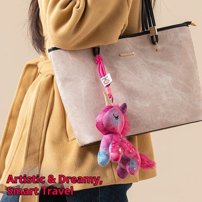 The Horse Cute Sparkly Star Pattern Plush Unicorn Doll Keychain Soft Fluffy Stuffed Toy Bag Pendant Claw Machine Prize Party