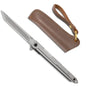 M390 Steel Feather Pattern Folding Knife Outdoor Camping Pocket Knife Portable Fruit Knife High Hardness Folding Knife
