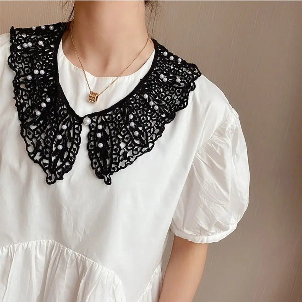 New Fashion Mini Cape Shawl Wrap Decoration Neck Ruff Detachable Lapel Half Shirt Lace Fabric Neckline Fake Collar