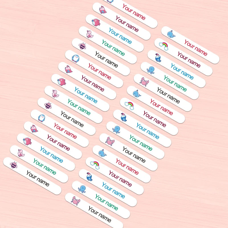 Customizable Name Stickers for Drinkware & Children's Stationery - Waterproof Personalized Labels with Eco-Friendly Adhesive