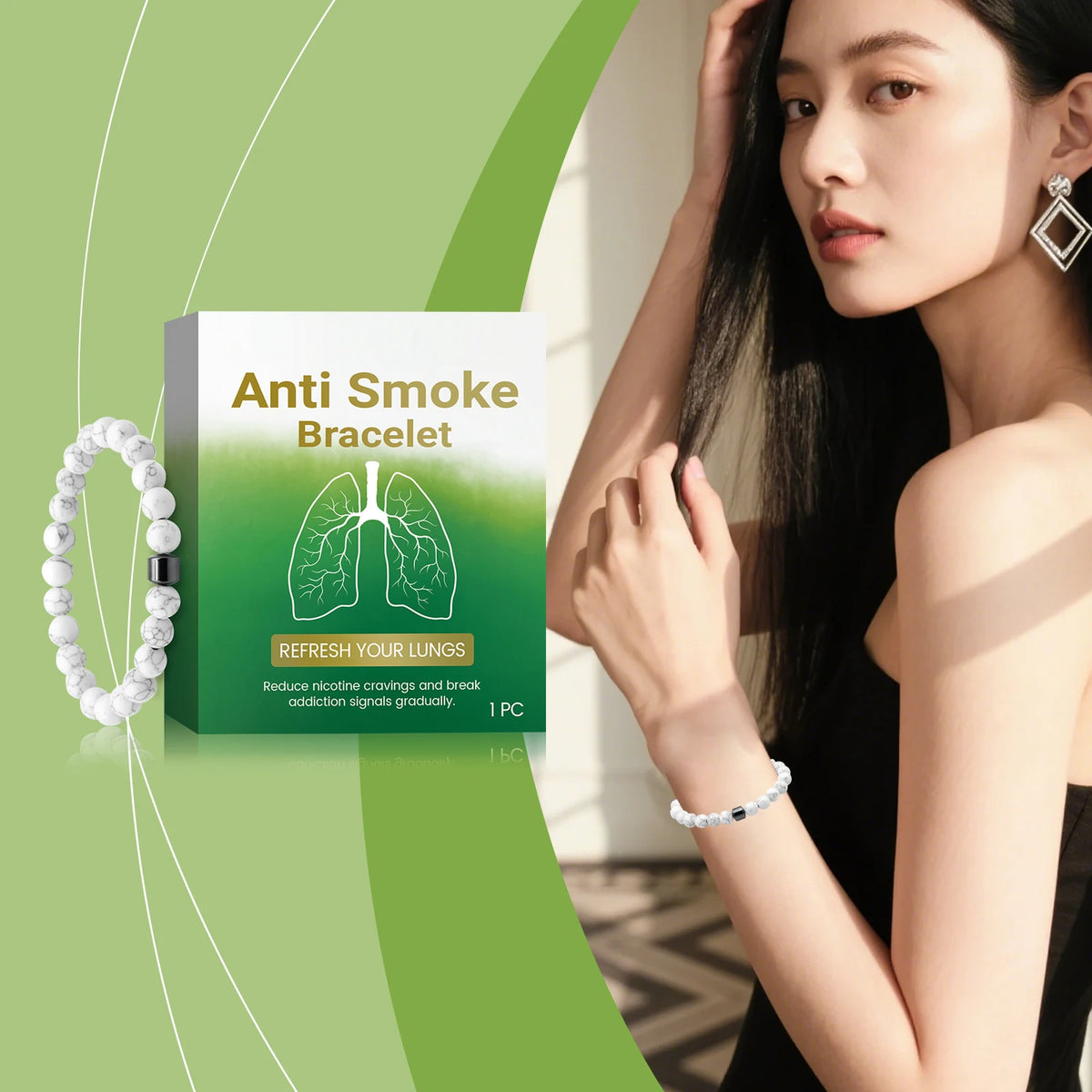 Quit Smoking Bracelet Control Smoking Dispel Addiction Anti Anxiety Lung Detox Cleansing Smoke Cessation Bracelets For Men Women