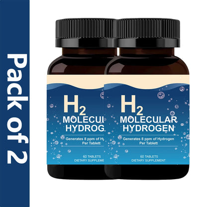 H2 Molecular Hydrogen - Supports Healthy Aging, Cellular Energy & Brain Health - with Elemental Magnesium - GMO-Free, 60 Tablets