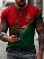 2026 Morocco Fan Football T-Shirt, Red Letter Print Quick Dry Short Sleeve Casual Sports Jersey Unisex