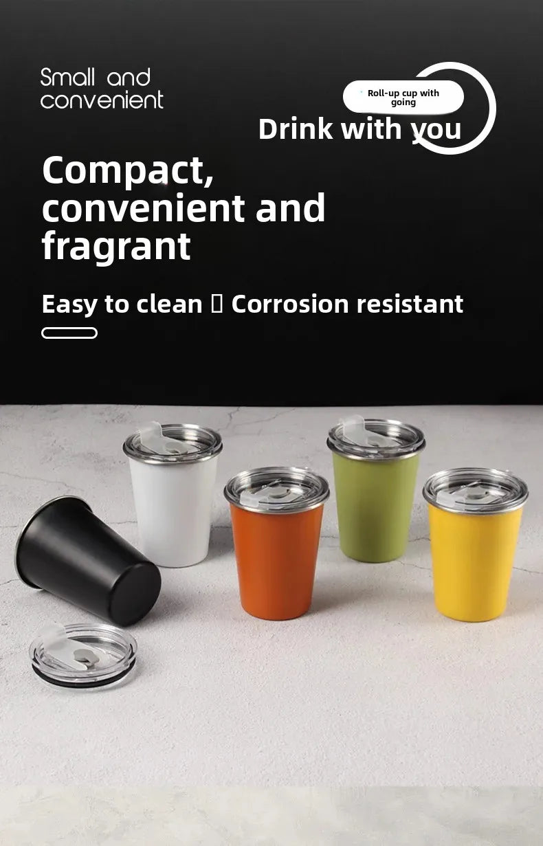 Mini Portable 304 Stainless Steel Insulated Water Bottle Lightning Yellow Camping Cup Beverage Storage Container Home Goods