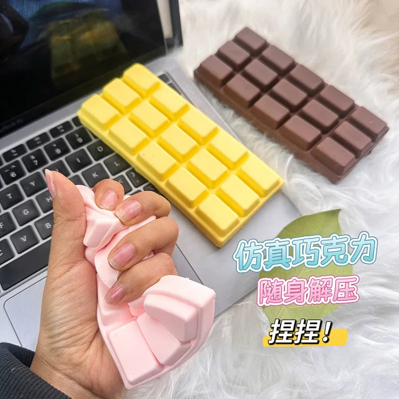 Simulated Chocolate Stress Relief Wet Soft Chocolate Plate Slow Rebound Pinch Toy Cute Release Stress Relief