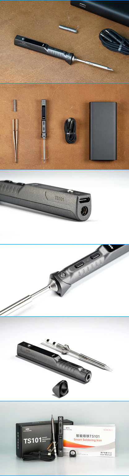 Original TS101 Electric Soldering Iron Adjustable Temperature USB Portable Digital Welding Station 65W Mini TS100 Upgraded