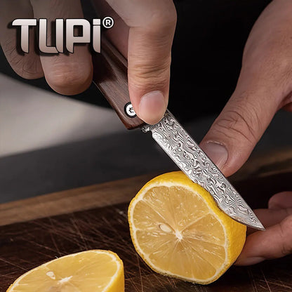  Damascus steel Folding Knife Fruit Paring Vegetable Cutter Utility Knife Pocket Knife for Cooking Kitchen Accessories