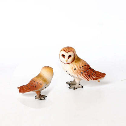 Hand Painted Simulation Bird Model Figures Toucan Peacock Owl Flamingo, Early Cognition Toy Cake Decoration For Children