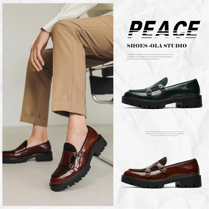 DIMANYU Men's Loafers Pointed Toe 2026 New Autumn British Style Slip-On Casual Thick-Soled Large Size Moccasins