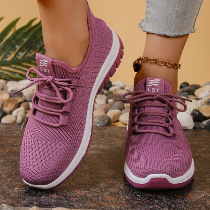 Women's Lightweight Knit Walking Shoes Comfort Breathable Mesh Sneakers with Accent & Anti-Slip Sole，Free shipping
