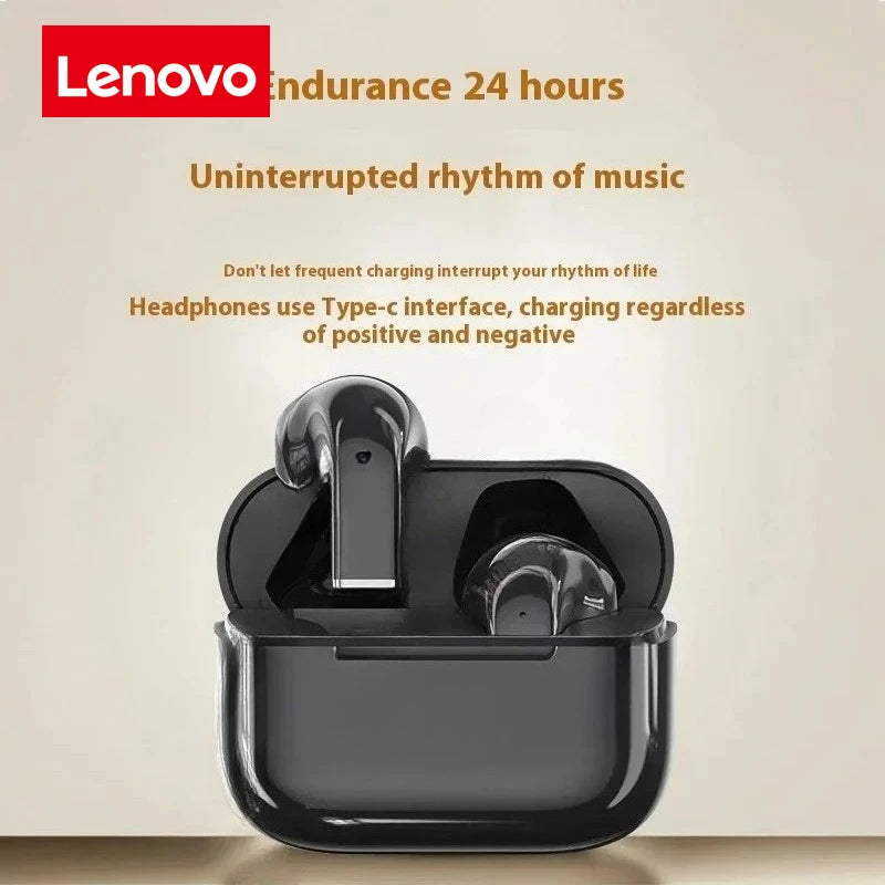 Lenovo In-Ear Wireless Bluetooth Headphone Long Battery Life Noise-Canceling Sport Headphone Compatible with iPhone and Xiaomi