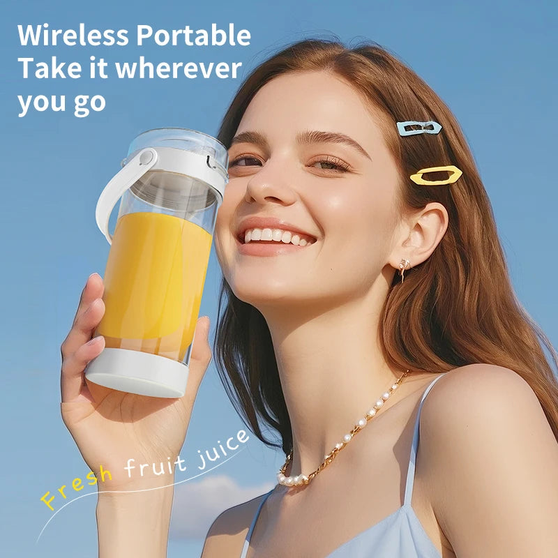 Portable Mini Blender Electric Fruit Juicer Smoothie Orange Fresh Juice Blender Multifunction Rechargeable Portable Juicer Mixer