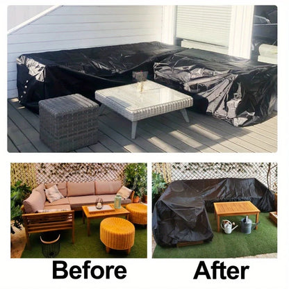 L-Shaped Outdoor Sofa Cover, Windproof and UV-Resistant Polyester Outdoor Furniture Cover, Outdoor Furniture Cover