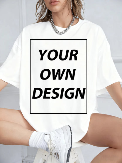 Personalized Custom Print Summer Y2K Team T-Shirt Cotton Casual Loose Short Sleeve Basics Fashion Tee Work Breathable Streetwear