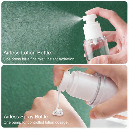15/30/50/100ML Clear Airless Cosmetic Cream Pump Bottle Refillable Vacuum Dispenser Spray Lotion Bottle for Travel Makeup Contai