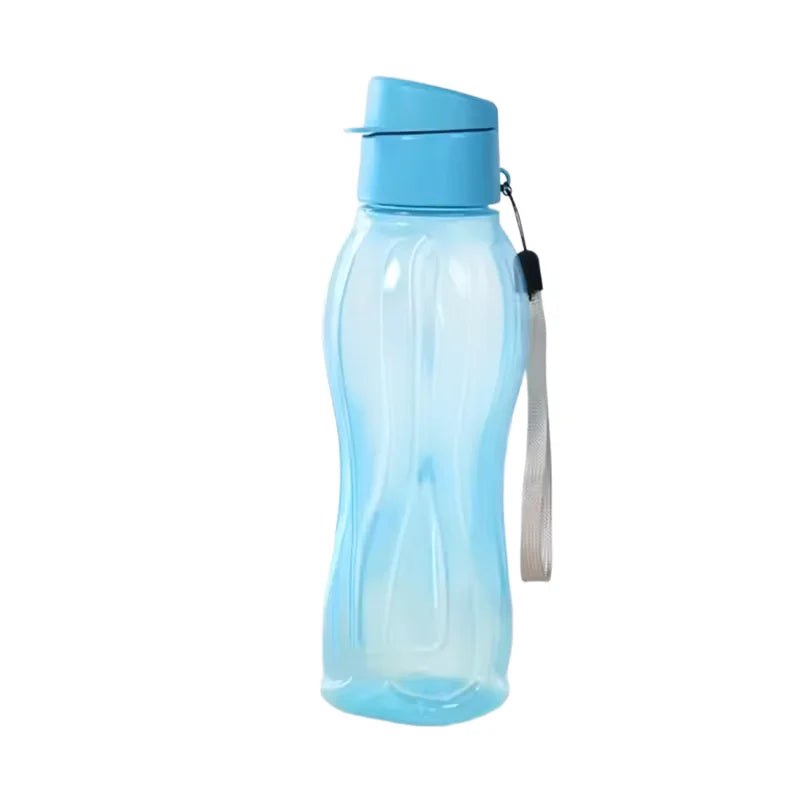 Plastic Water Bottle Large Capacity Leak Proof Outdoor Sports Water Cup Clear with Handle Strap Flip Top Drink Bottle