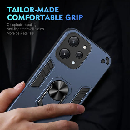 Funda For Xiaomi Redmi 12 4G 5G Case Camera Protect Armor Shockproof Phone Case For Redmy 12 Redmi12 Magnetic Holder Ring Cover