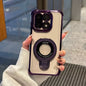 For Oneplus 15 Case Magnetic Holder Luxury Plating Airbag Soft Silicone Transparent Camera Protection Shockproof Back Cover