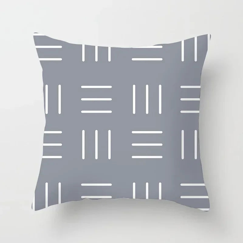 European Gray Pillowcase Geometric Pillow Cover Sofa Cushion Cover Garden Throw Pillows Hotel Outdoor Cushions car Chair 45X45cm