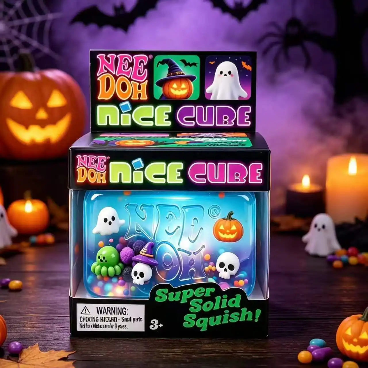Soft Squishy Nee Doh Nice Cube Fidget Toy Halloween Christmas Decor Stress Relief Squeeze Sensory Toy Holiday Gift For All Ages