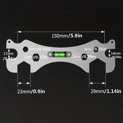 Multifunctional Stainless Steel Bathroom Wrench Tool Shower Installation Hexagonal Level Faucet  Angle Ruler Distance  Measuring