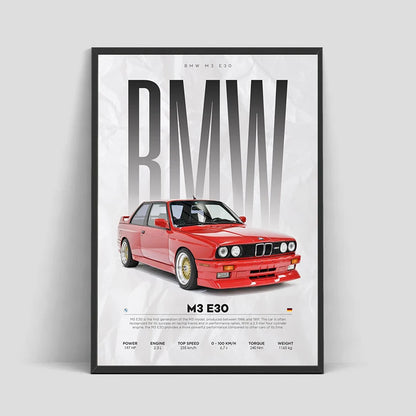 Classic Red Performance Sports Car Wall Art M3 F40 812 FS90 Luxury Car HD Canvas Print Poster Home Living Room Bedroom No Frame