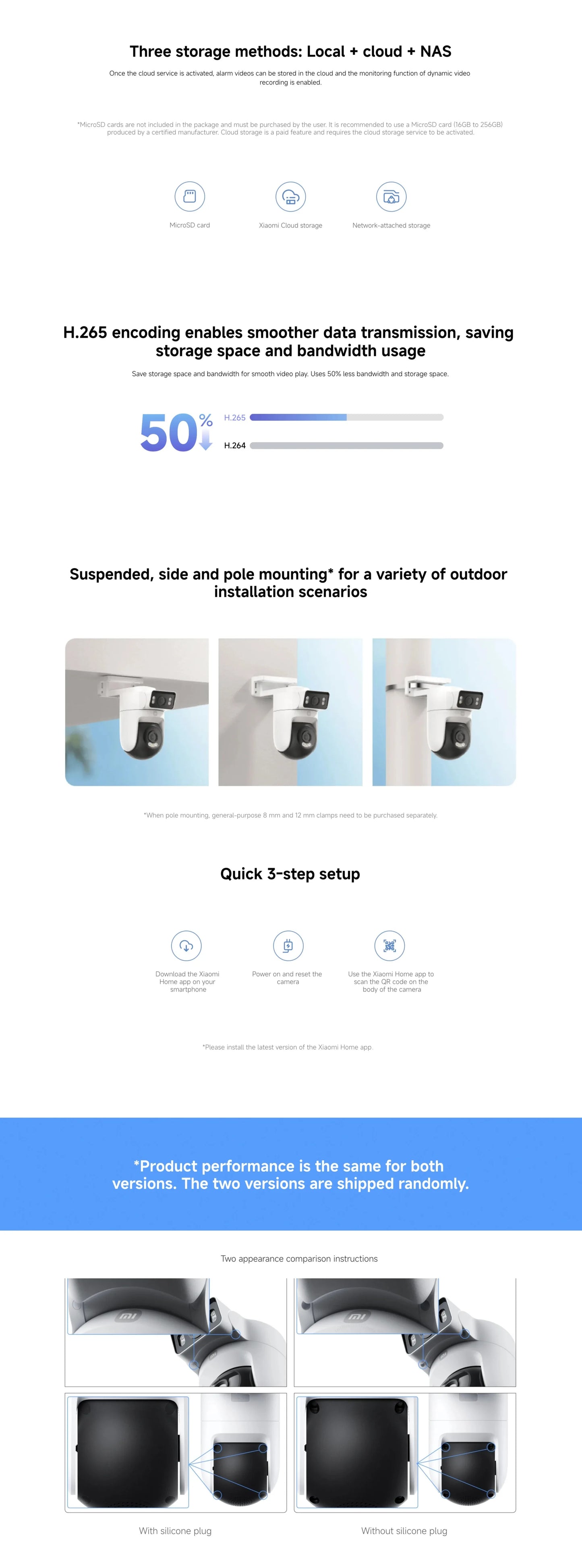Xiaomi Outdoor CW500 Dual Camera Version IP66 Security Protection CCTV AI Detection Full-Color Night Vision Smart Home Mi home