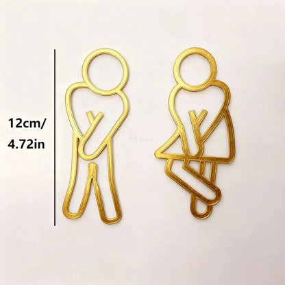 Modern Restroom Door Sign Men Women WC Hanging Plaque Contour Style for Guest Bathroom Home Hotel Wall Decor Daily Use Sign