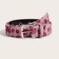 Retro Leopard Print Faux Fur Belt Y2k Pink Fur Belts Punk American Sexy Women's Waistband Winter Fluffy Waist Belt Accessories